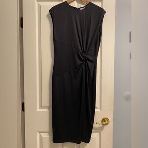 NWOT H&M Midi Twist-Detail Black Dress - Business Casual, Office, Formal - M